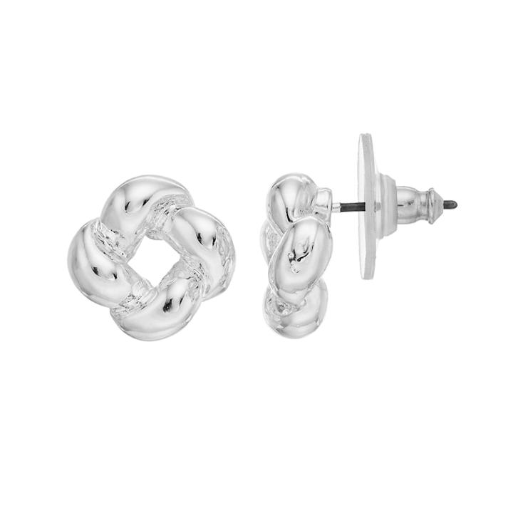 Napier Silver Tone Knot Stud Earrings, Women's