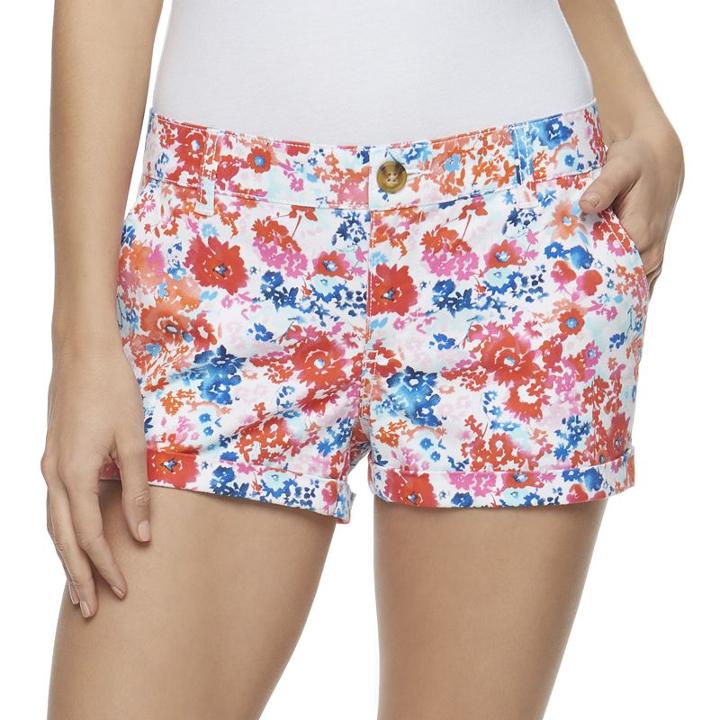 Juniors' So&reg; Chino Shortie Shorts, Girl's, Size: 15, White