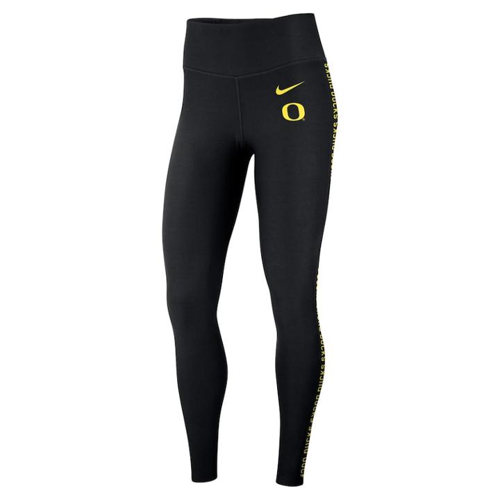 Women's Nike Oregon Ducks Dri-fit Leggings, Size: Small, Black