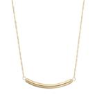 14k Gold Curved Bar Necklace, Women's, Size: 17, Yellow