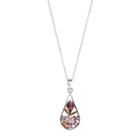Sterling Silver Pressed Flower Teardrop Pendant Necklace, Women's, Size: 18, Multicolor