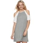 Juniors' Love, Fire Cold-shoulder T-shirt Dress, Teens, Size: Large, Med Grey