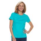 Women's Croft & Barrow&reg; Essential Classic Crewneck Tee, Size: Xs, Dark Blue