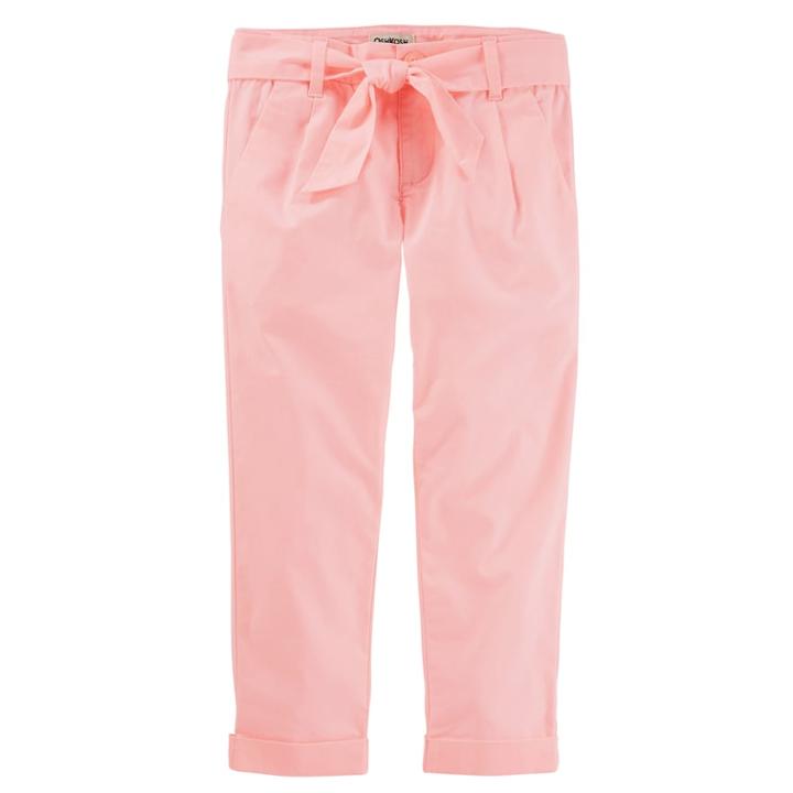 Girls 4-12 Oshkosh B'gosh&reg; Tie Fron Orange Chino Pants, Size: 7