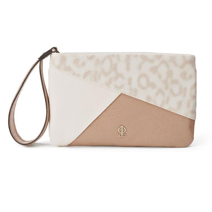 Jennifer Lopez Emma Patchwork Wristlet, Women's, Beig/green (beig/khaki)