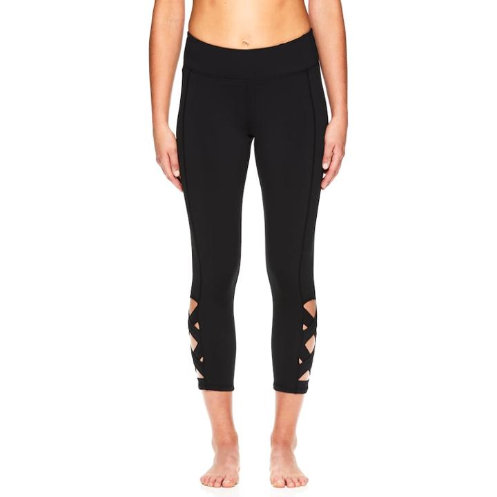 Women's Gaiam Om Lotus Yoga Capri Leggings, Size: Large, Oxford