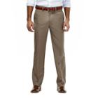 Men's Haggar No Iron Solid Straight-fit Flat-front Dress Pants, Size: 40x30, Natural