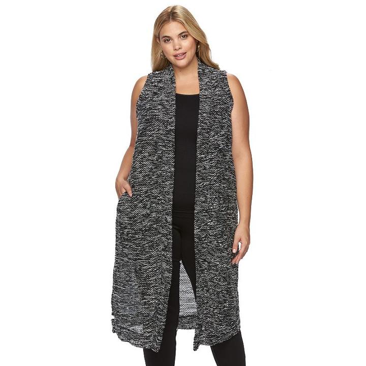 Plus Size French Laundry Boucle Duster Vest, Women's, Size: 2xl, Oxford