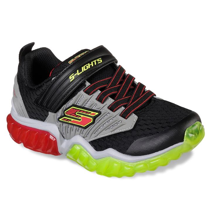 Skechers S Lights Rapid Flash Boys' Light Up Shoes, Size: 1, Silver