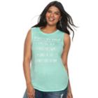 Juniors' Plus Size Obviously I'm A Mermaid Graphic Tank, Teens, Size: 1xl, Lt Green