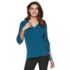 Women's Apt. 9&reg; Faux-wrap V-neck Sweater, Size: Xxl, Dark Blue