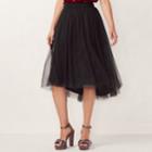 Women's Lc Lauren Conrad Flocked Tulle Midi Skirt, Size: Xs, Black
