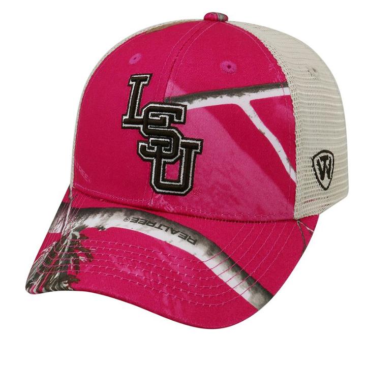 Top Of The World, Adult Lsu Tigers Doe Camo Adjustable Cap, Med Pink