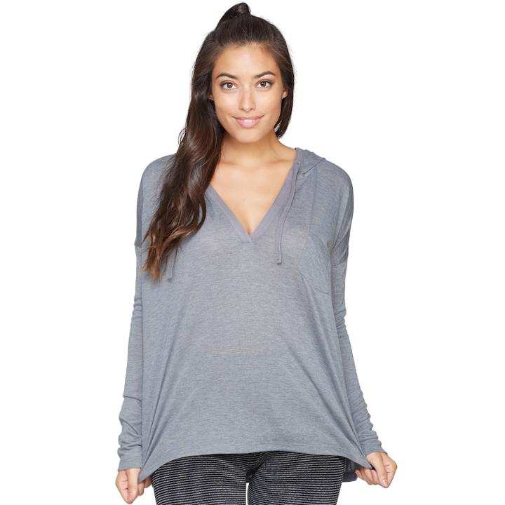 Women's Colosseum Scenic Route Hooded Long Sleeve Top, Size: Large, Oxford
