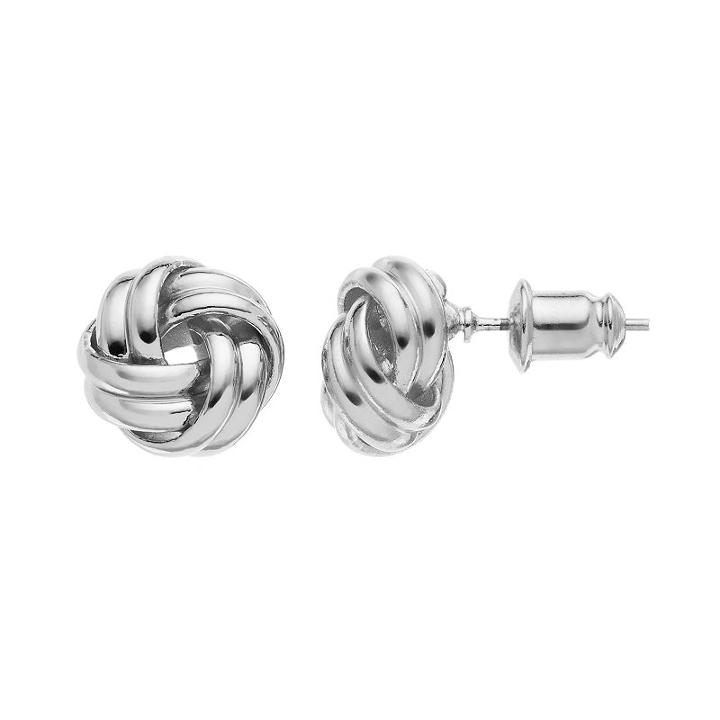 Dana Buchman Love Knot Stud Earrings, Women's, Silver