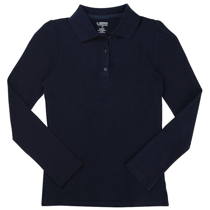 Girls 7-20 French Toast School Uniform Pique Polo Shirt, Girl's, Size: 14-16, Blue (navy)