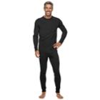 Men's Croft & Barrow&reg; Thermal Base Layer Crewneck Underwear Tee, Size: Xlt, Black