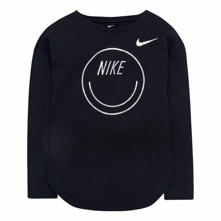 Girls 4-6x Nike Smiley Long-sleeved Tee, Size: 6x, Oxford