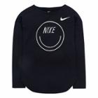 Girls 4-6x Nike Smiley Long-sleeved Tee, Size: 6x, Oxford