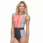 Women's Zeroxposur Colorblock One-piece Paddle Suit, Size: Medium, Pink