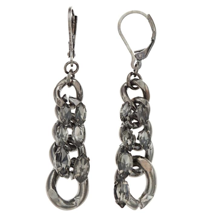 Simply Vera Vera Wang Simulated Crystal Chain Drop Earrings, Women's, Black