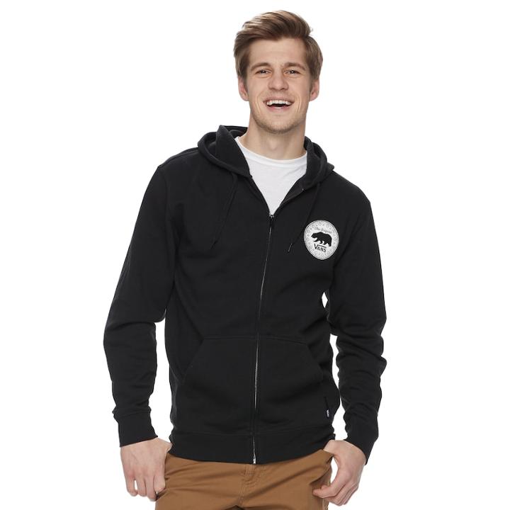 Men's Vans Bear Full-zip Hoodie, Size: Xl, Black