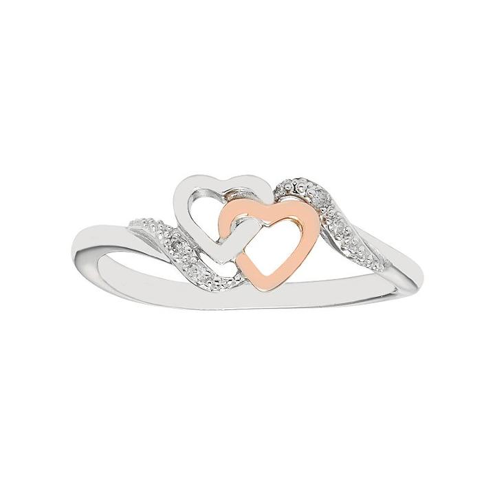 Sterling Silver Diamond Accent Heart Promise Ring, Women's, Size: 8, White