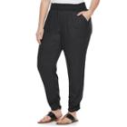 Juniors' Plus Size So&reg; Ruched Hem Pants, Girl's, Size: 1xl, Black
