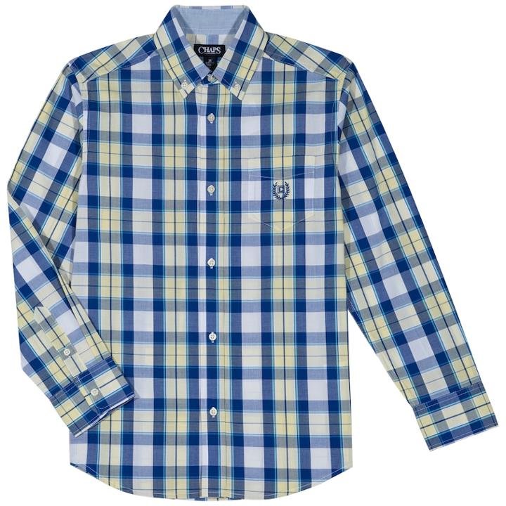 Boys 4-20 Chaps Justin Stretch Button-down Shirt, Size: 4-5, Lt Yellow