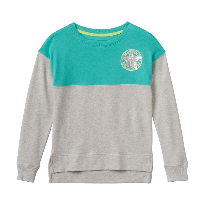 Girls 7-16 & Plus Size So&reg; Crewneck Graphic Pullover Top, Girl's, Size: 18 1/2, Med Green