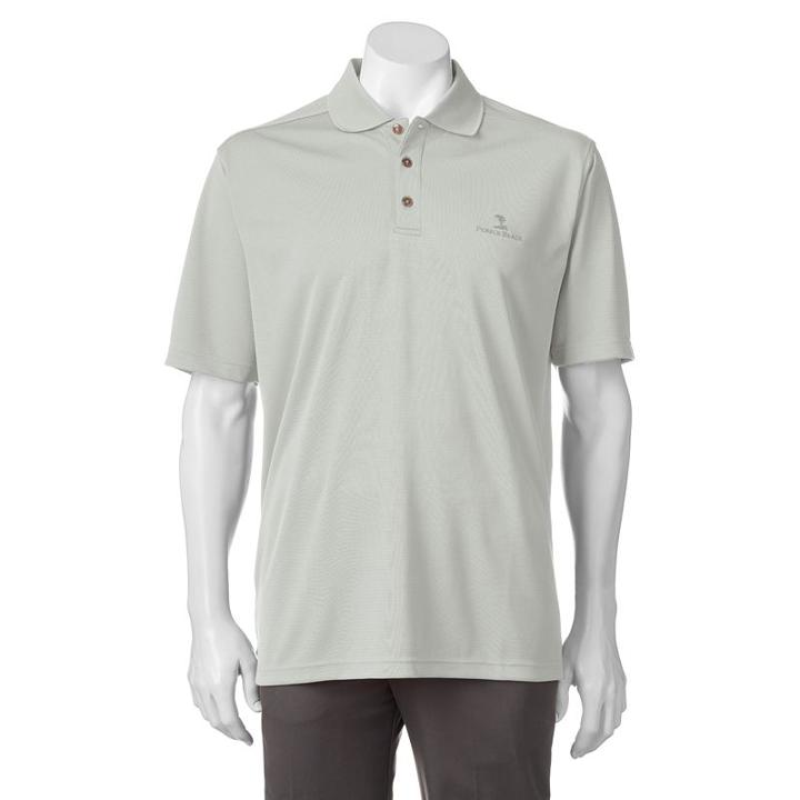 Men's Pebble Beach Classic-fit Textured Performance Golf Polo, Size: Large, Light Grey