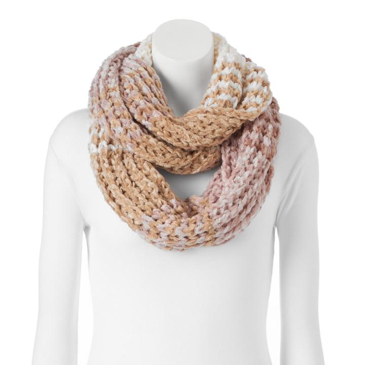 Lc Lauren Conrad Ombre Striped Chenille Infinity Scarf, Women's, Blush