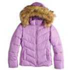 Girls 4-16 So&reg; Faux Fur Heavyweight Puffer Jacket, Size: 10-12, Yellow