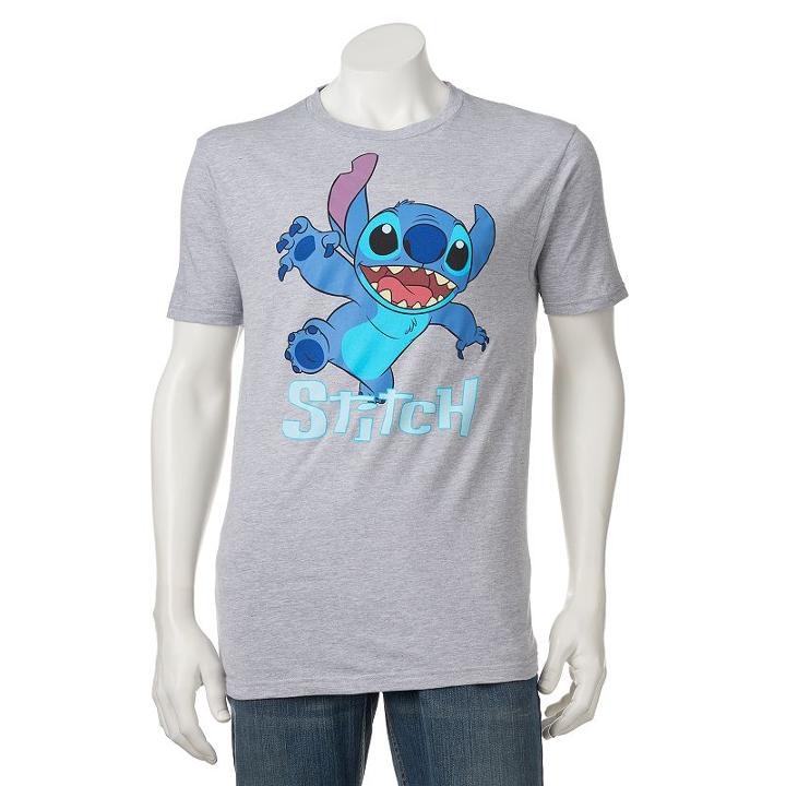 Men's Disney Lilo & Stitch Tee, Size: Large, Grey Other