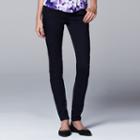 Petite Simply Vera Vera Wang Slimming Skinny Jeans, Women's, Size: 14p-short, Blue (navy)