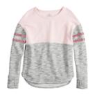 Girls 7-16 & Plus Size So&reg; Colorblock Fleece Crew Pullover, Size: 12, Black