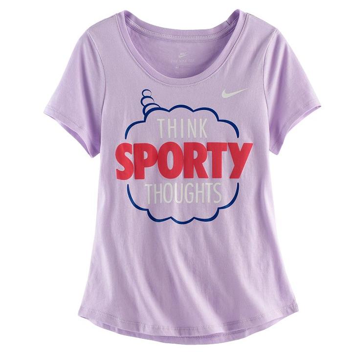 Girls 7-16 Nike Think Sporty Thoughts Graphic Tee, Size: Medium, Med Purple