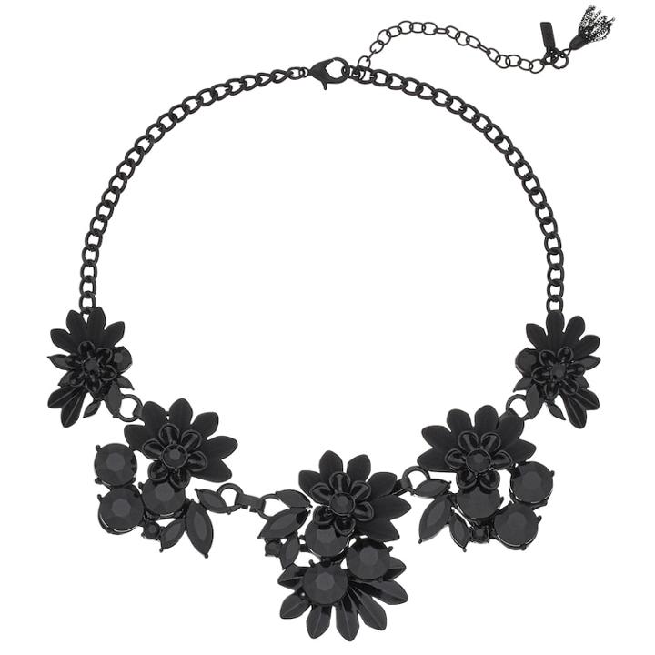 Simply Vera Vera Wang Black Flower Statement Necklace, Women's