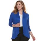 Plus Size Apt. 9&reg; Open-front Cardigan, Women's, Size: 1xl, Brt Blue