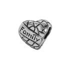 Individuality Beads Sterling Silver Family Heart Bead, Women's, Grey