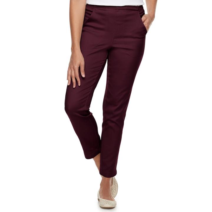 Women's Croft & Barrow&reg; Pull-on Twill Jeans, Size: Xs Short, Drk Purple