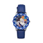 Disney's Mickey Mouse Boys' Leather Watch, Blue