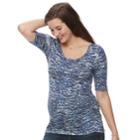 Maternity A:glow Scoopneck Ruched Tee, Women's, Size: S-mat, Dark Blue
