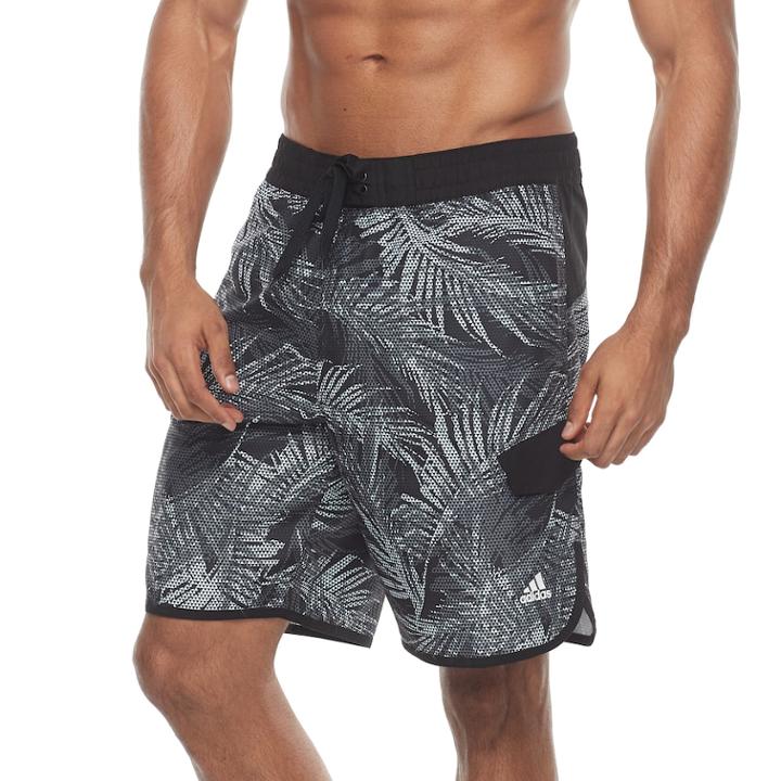 Men's Adidas Tri Palms Microfiber Volley Shorts, Size: Xxl, Black