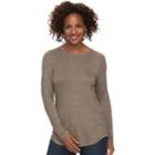 Women's Apt. 9&reg; Essential Crewneck Tee, Size: Small, Dark Beige