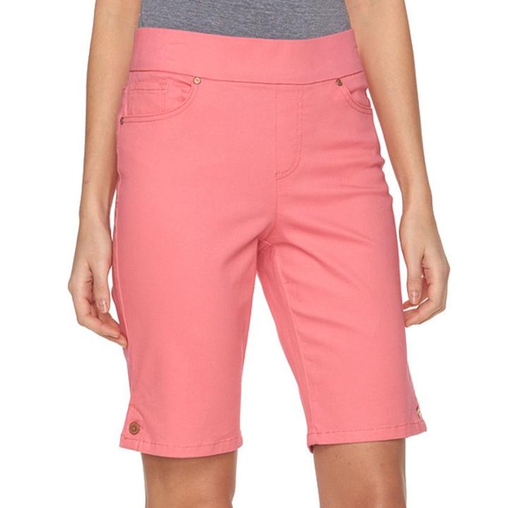 Women's Gloria Vanderbilt Avery Pull-on Bermuda Shorts, Size: 6, Dark Pink