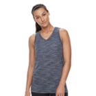 Women's Tek Gear&reg; Space-dyed Layered Racerback Tank, Size: Large, Dark Blue