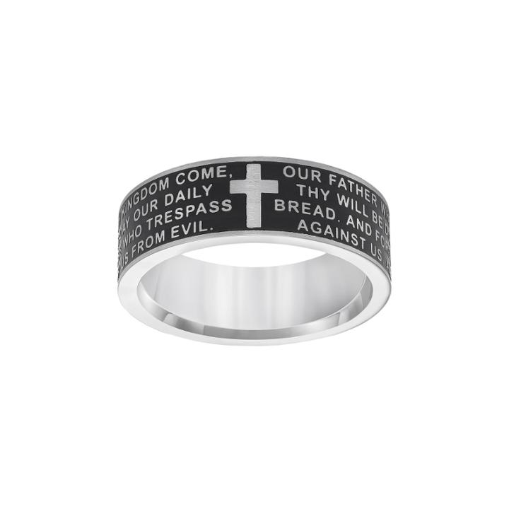 Cherish Always Stainless Steel Lord's Prayer Band, Men's, Size: 9.50, Grey