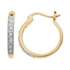 Diamond Classics 18k Gold Over Silver 1/10 Carat T.w. Diamond Hoop Earrings, Women's, White