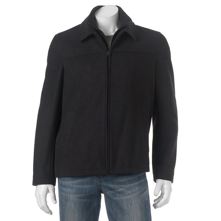 Men's Dockers Wool-blend Open-bottom Jacket, Size: Large, Black
